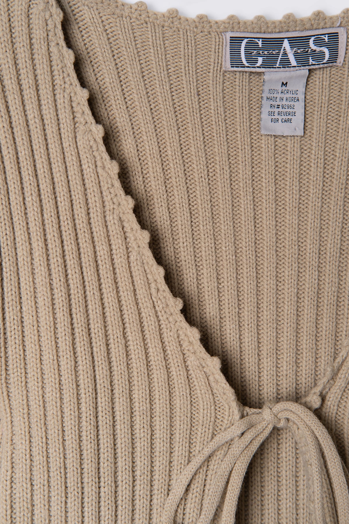 90s GAS Tie Front Midi Cardigan