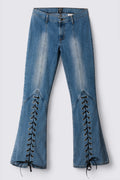 Y2K XOXO Lowrise Laceup Flares