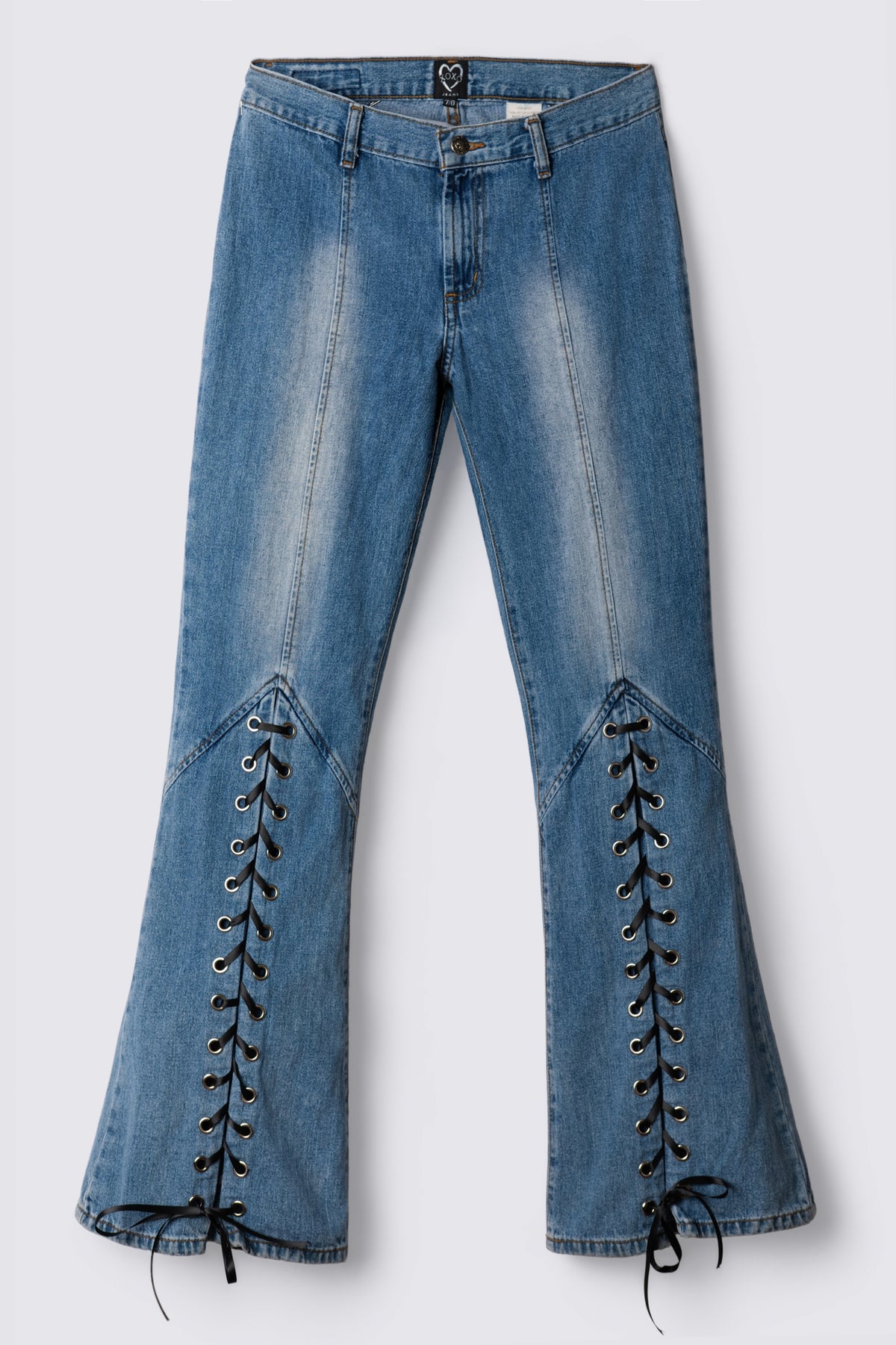 Y2K XOXO Lowrise Laceup Flares