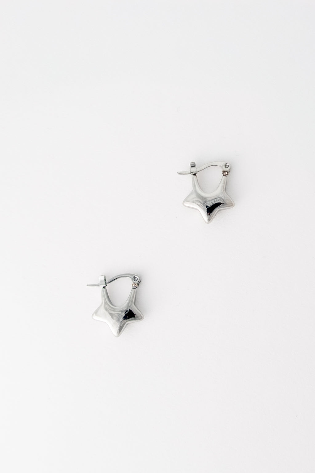 Star Hinged Huggie Hoops