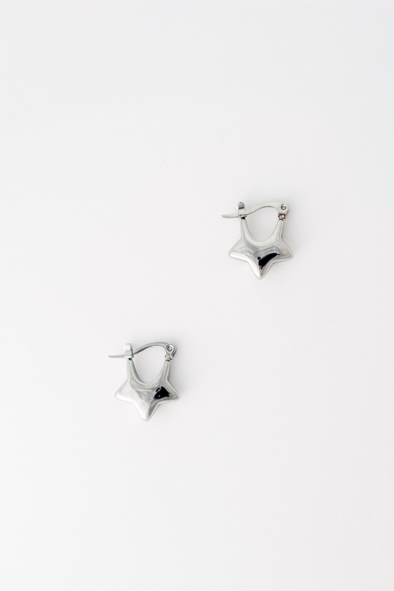 Star Hinged Huggie Hoops