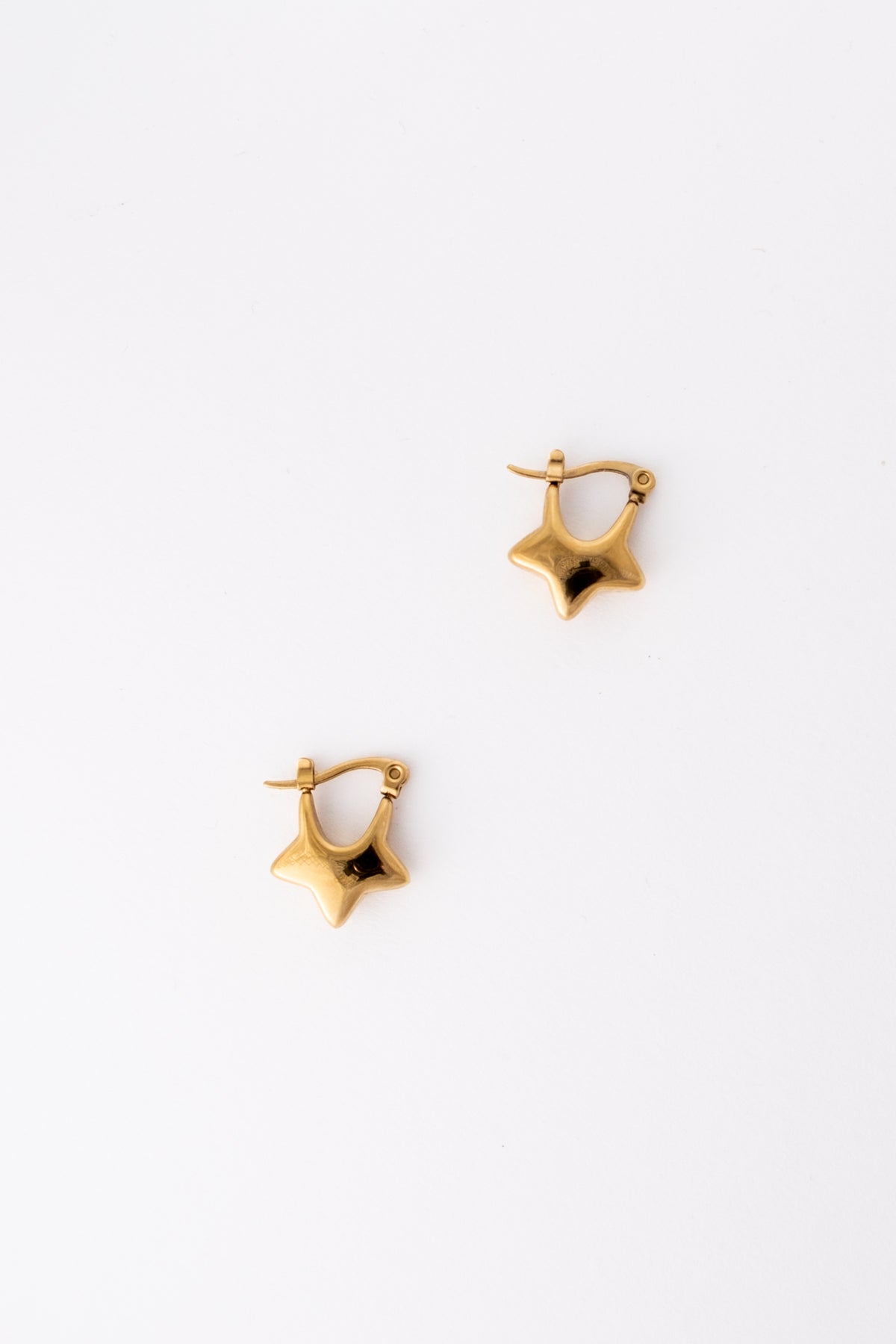 Star Hinged Huggie Hoops