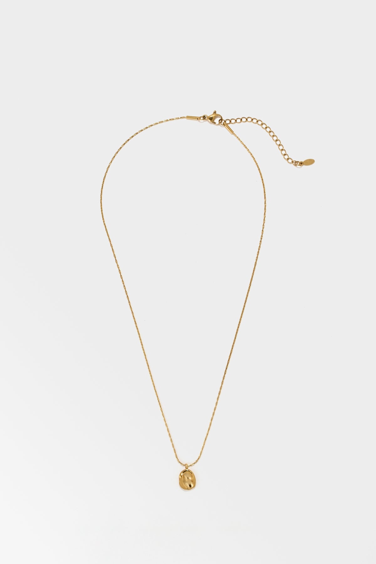 Hammered Pebble Dainty Pendant