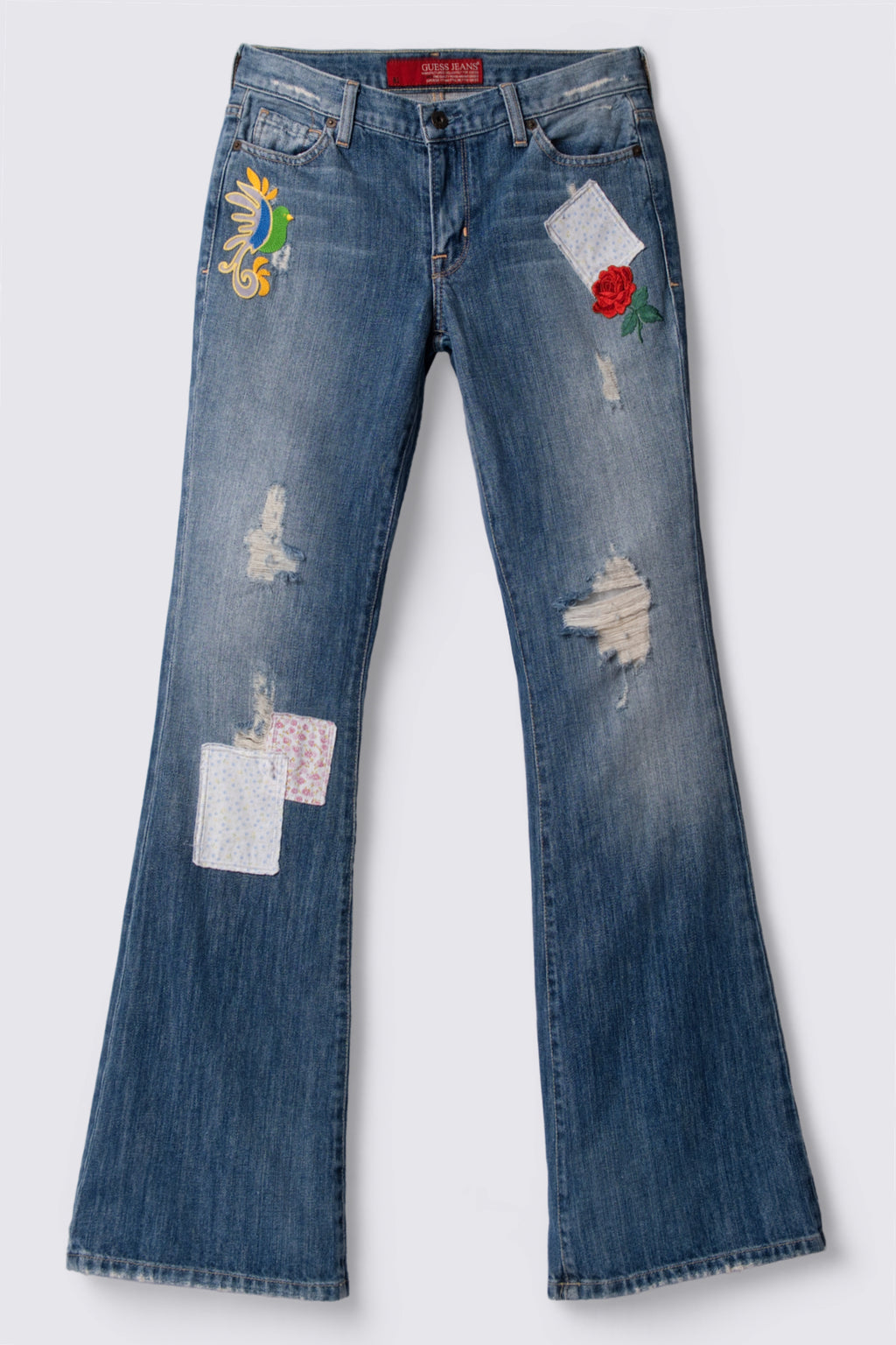 Y2K Guess Embroidered Patchwork Flares