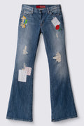 Y2K Guess Embroidered Patchwork Flares