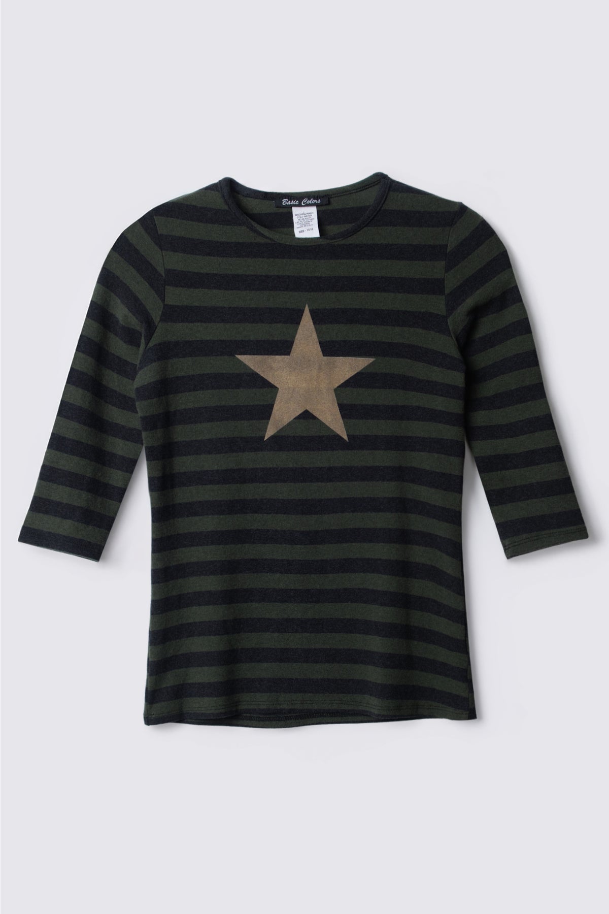 Y2K Star Graphic Striped Jersey Top