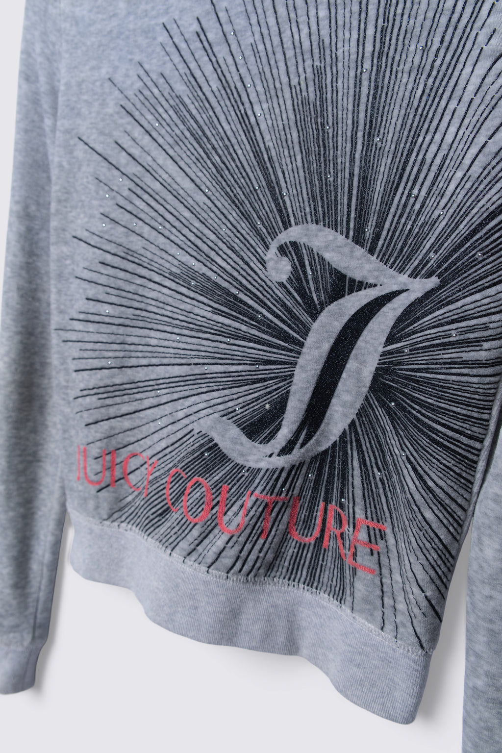 Y2K Juicy Couture Studded Starburst Velour Hoodie