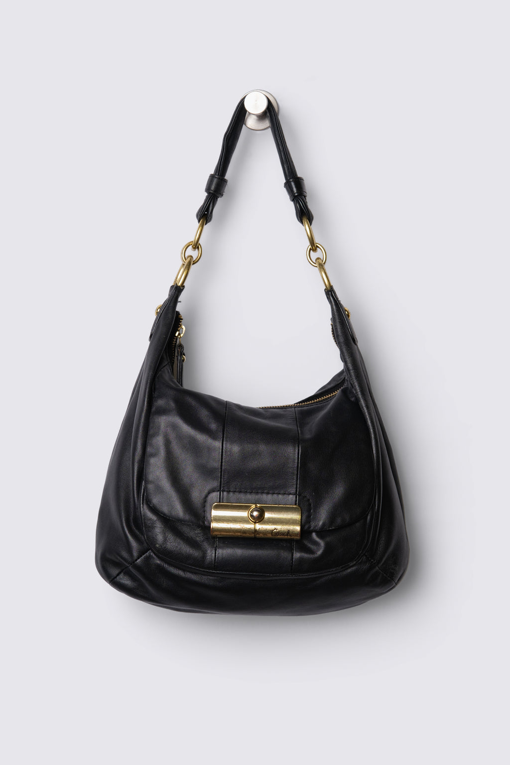 2010 Coach Kristin Black Leather Hobo Bag