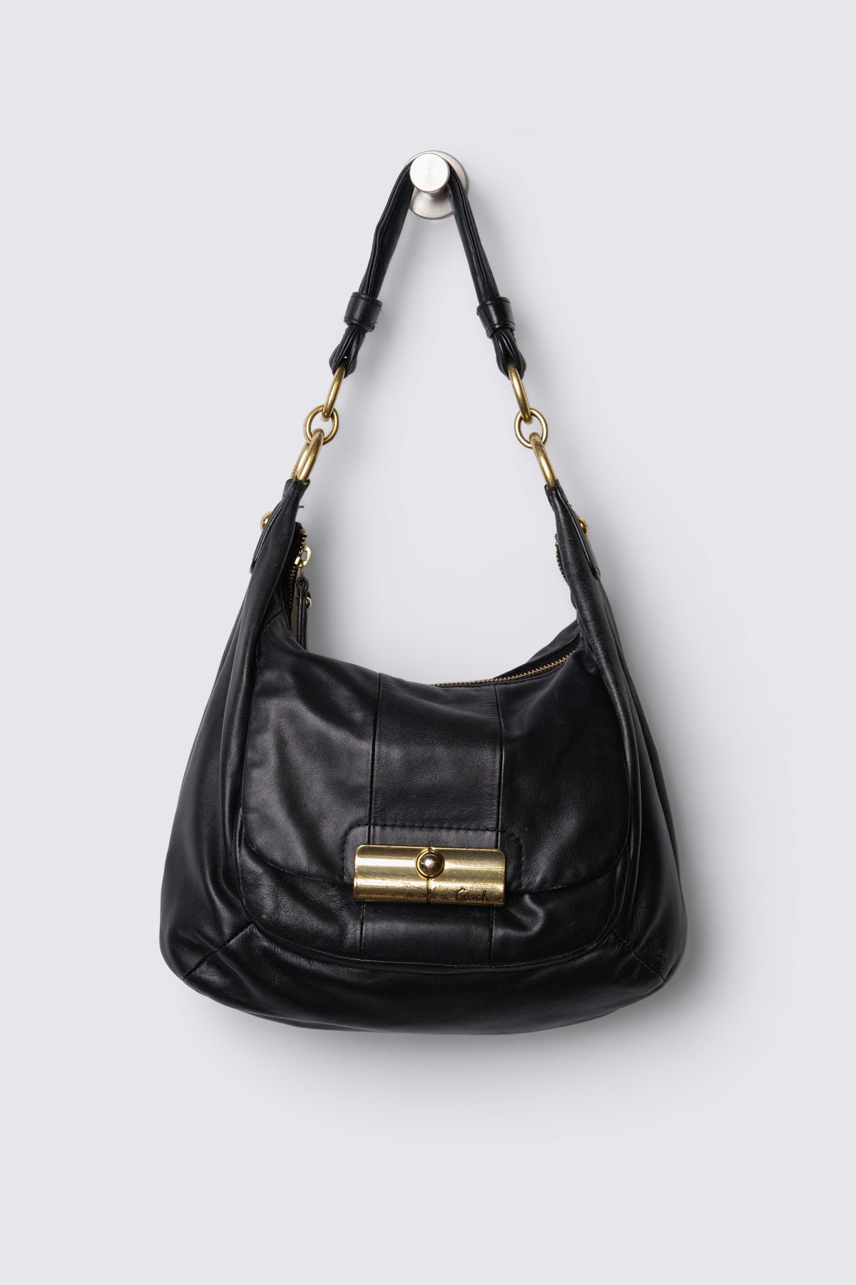 2010 Coach Kristin Black Leather Hobo Bag