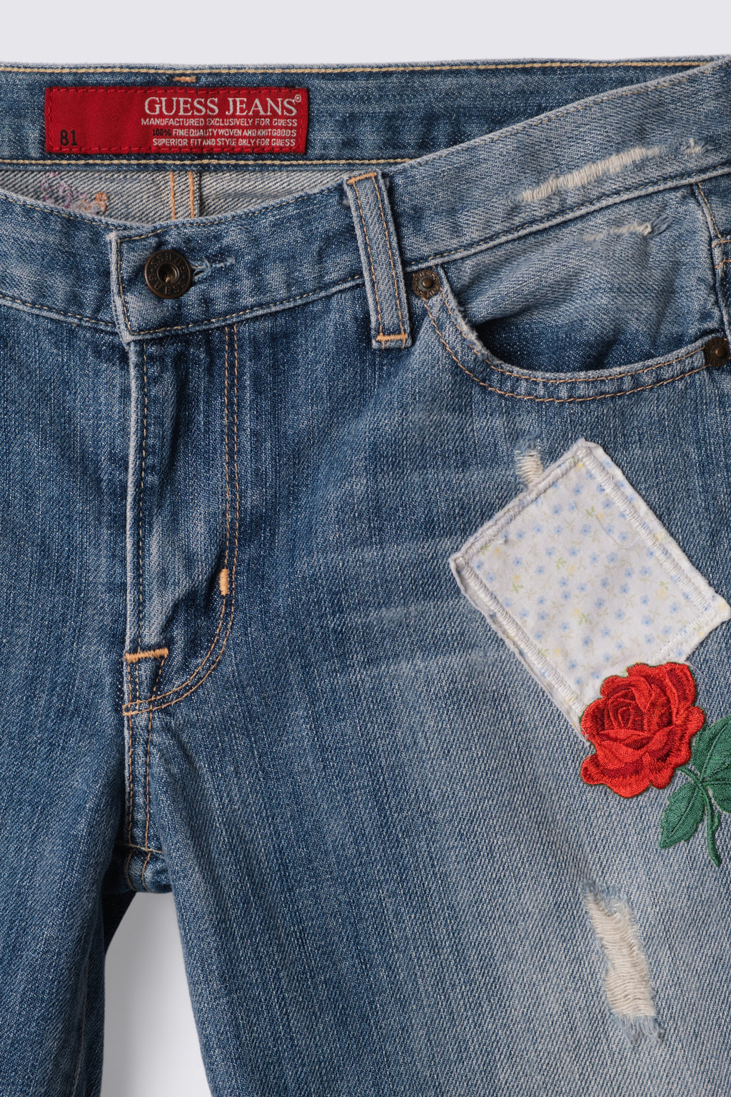 Y2K Guess Embroidered Patchwork Flares