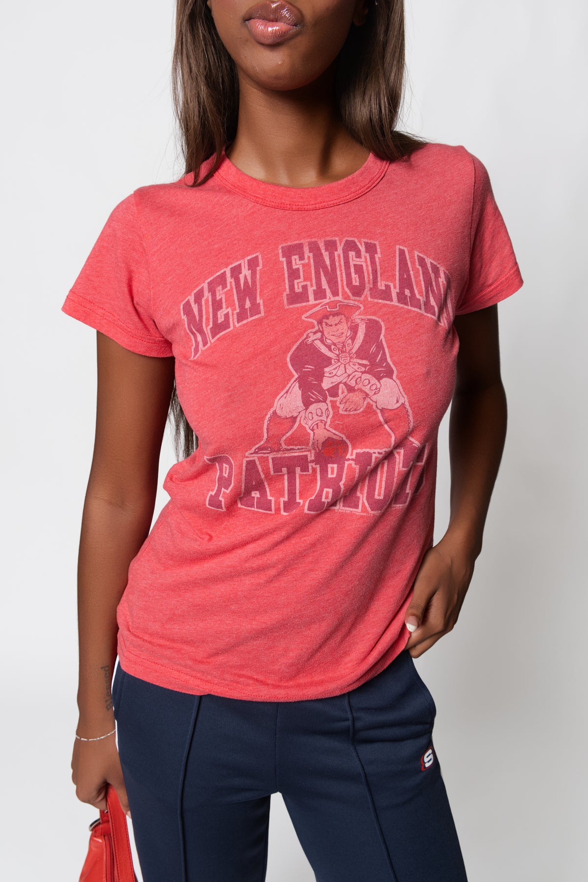 2000s Junk Food Distressed New England Patriots Tee