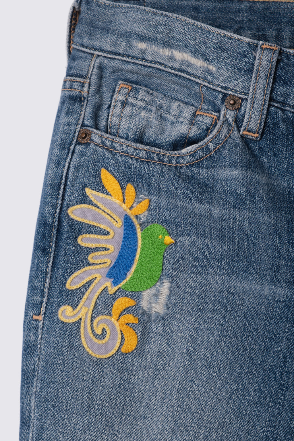 Y2K Guess Embroidered Patchwork Flares