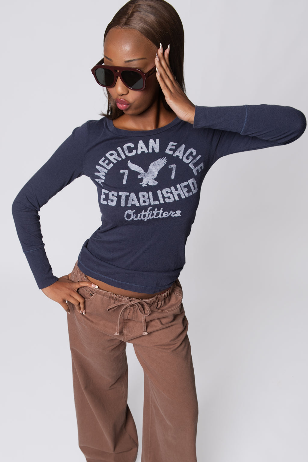 2011 AE Distressed Graphic Long Sleeve Tee