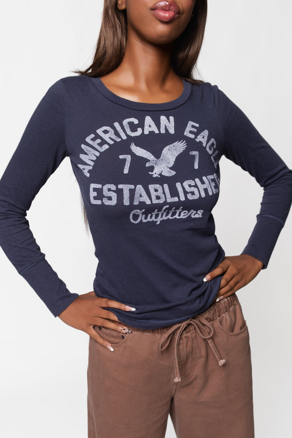 2011 AE Distressed Graphic Long Sleeve Tee