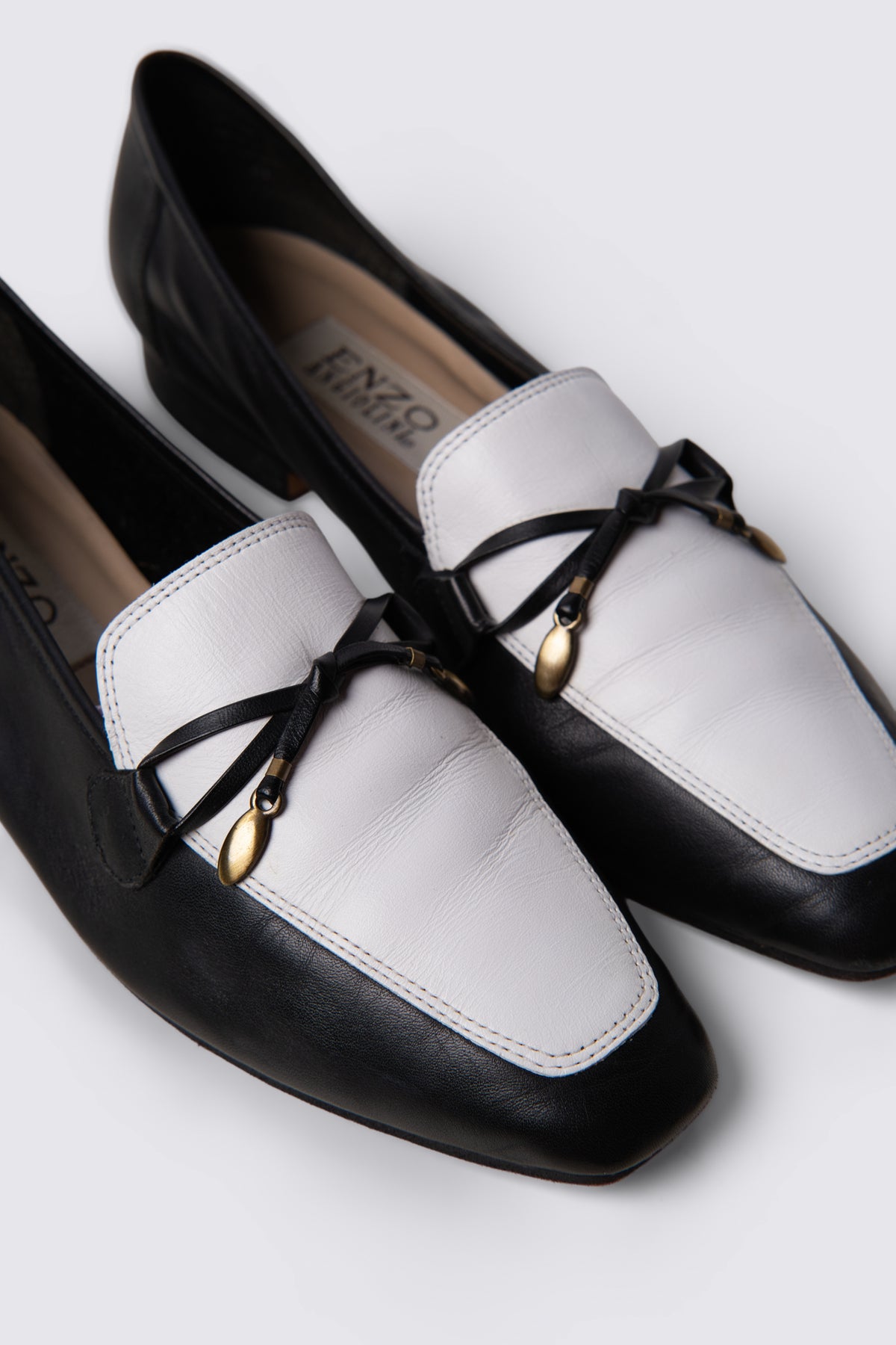 90s Enzo Engiolini Two Tone Leather Loafers