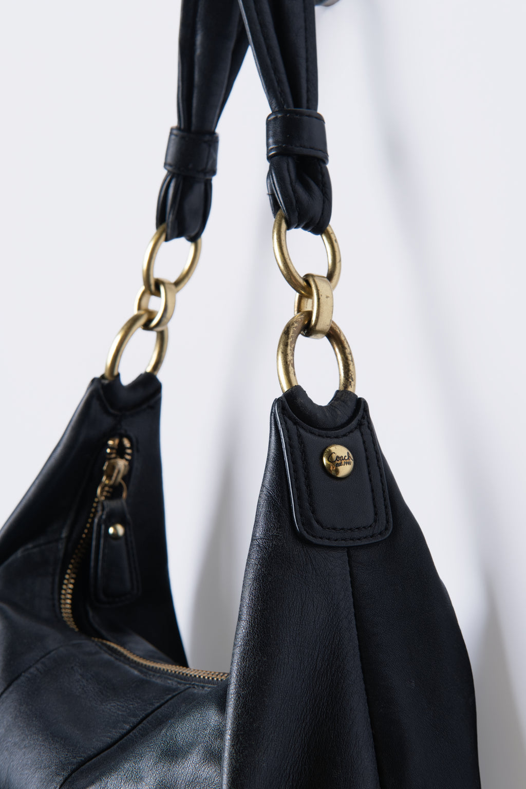 2010 Coach Kristin Black Leather Hobo Bag