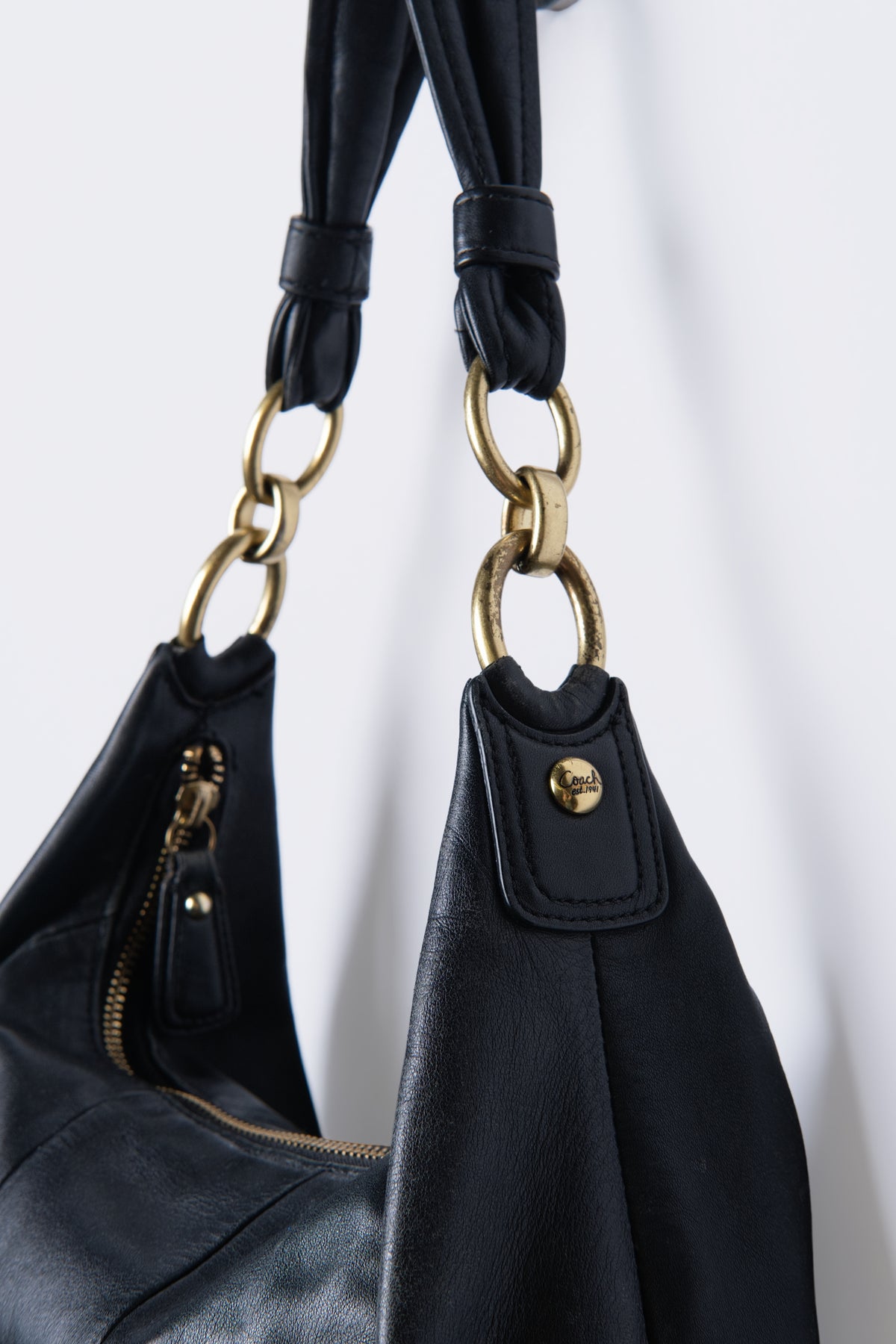 2010 Coach Kristin Black Leather Hobo Bag