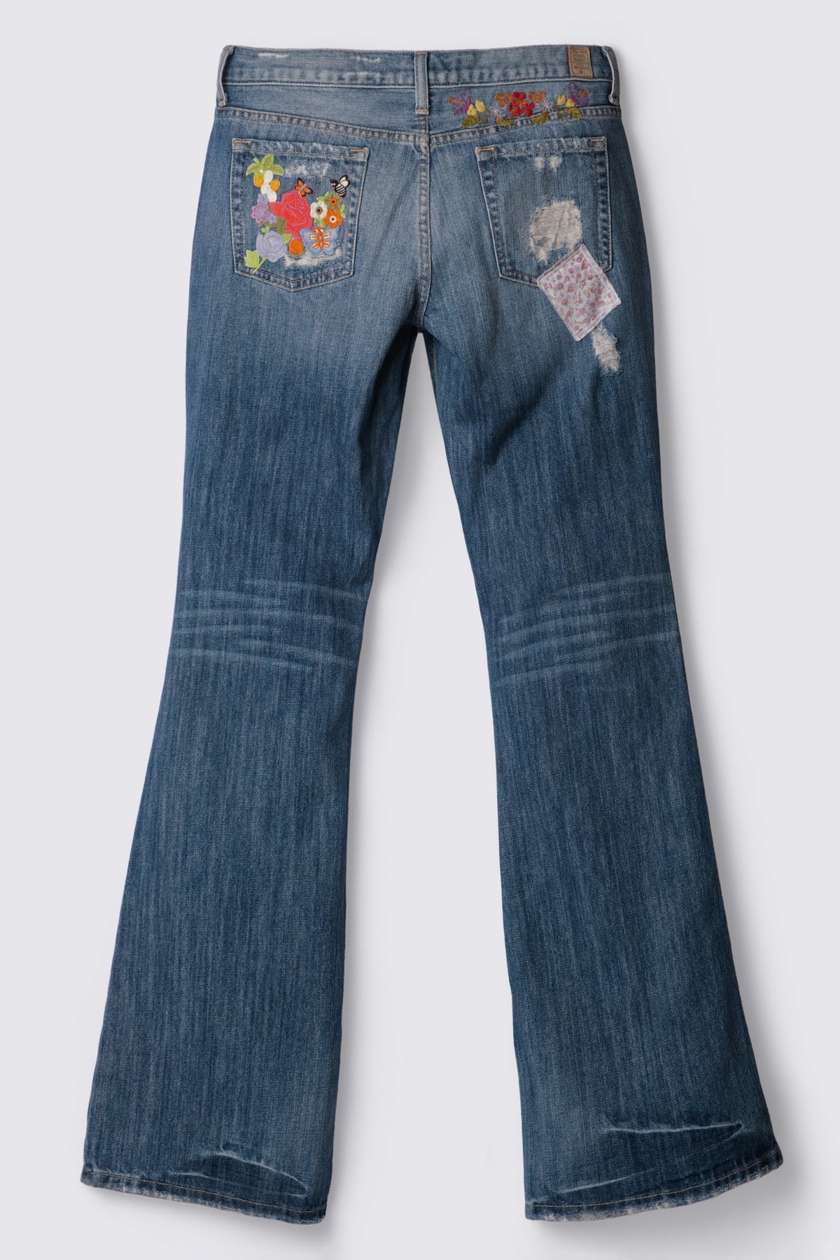 Y2K Guess Embroidered Patchwork Flares