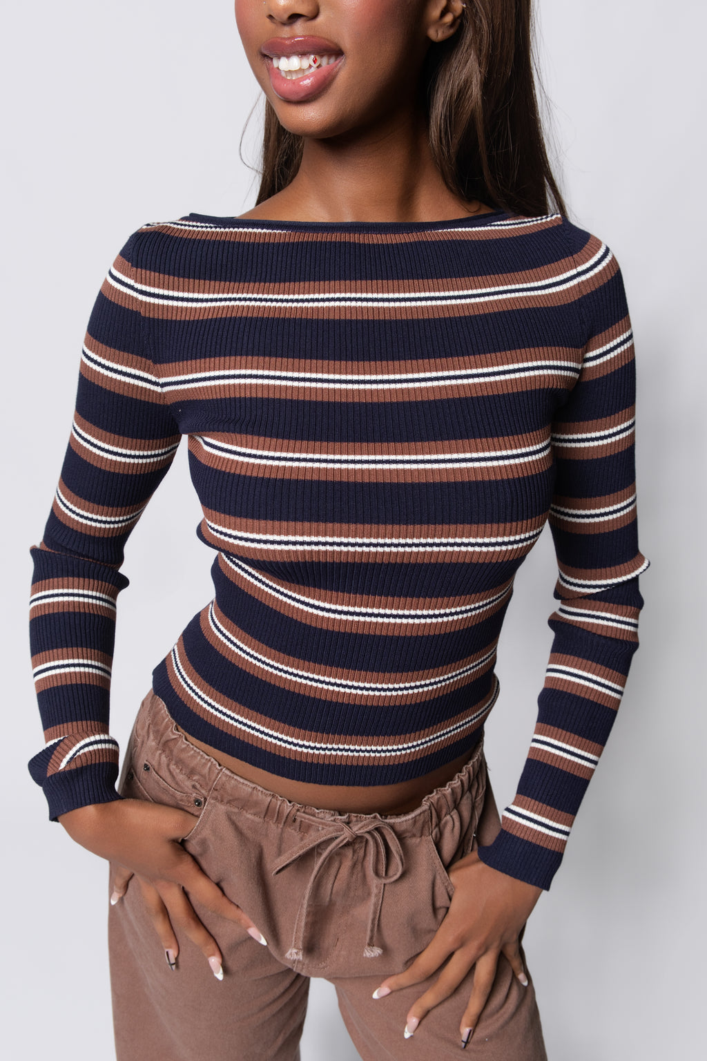 Brownstone Varsity Stripe Top