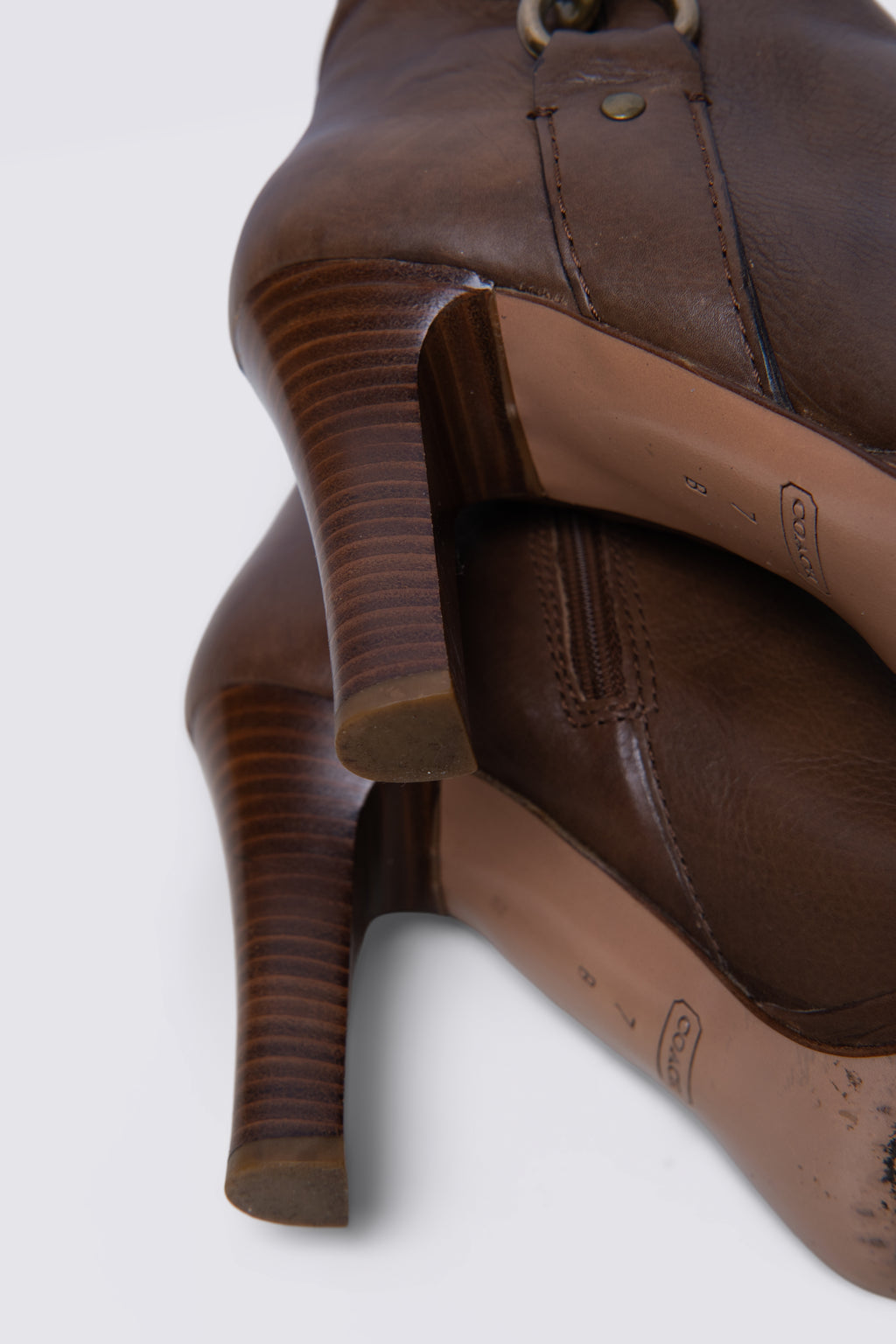 Y2K Coach Torre Mid Calf Leather Boots