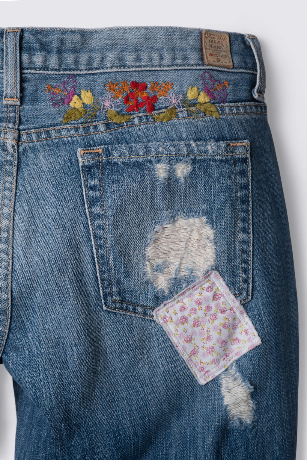 Y2K Guess Embroidered Patchwork Flares
