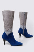 80s Colorblock Tall  Suede Boots