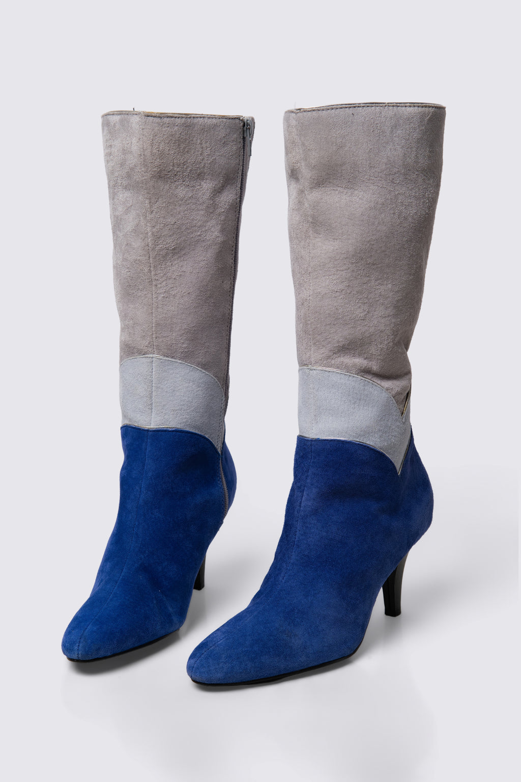 80s Colorblock Tall  Suede Boots