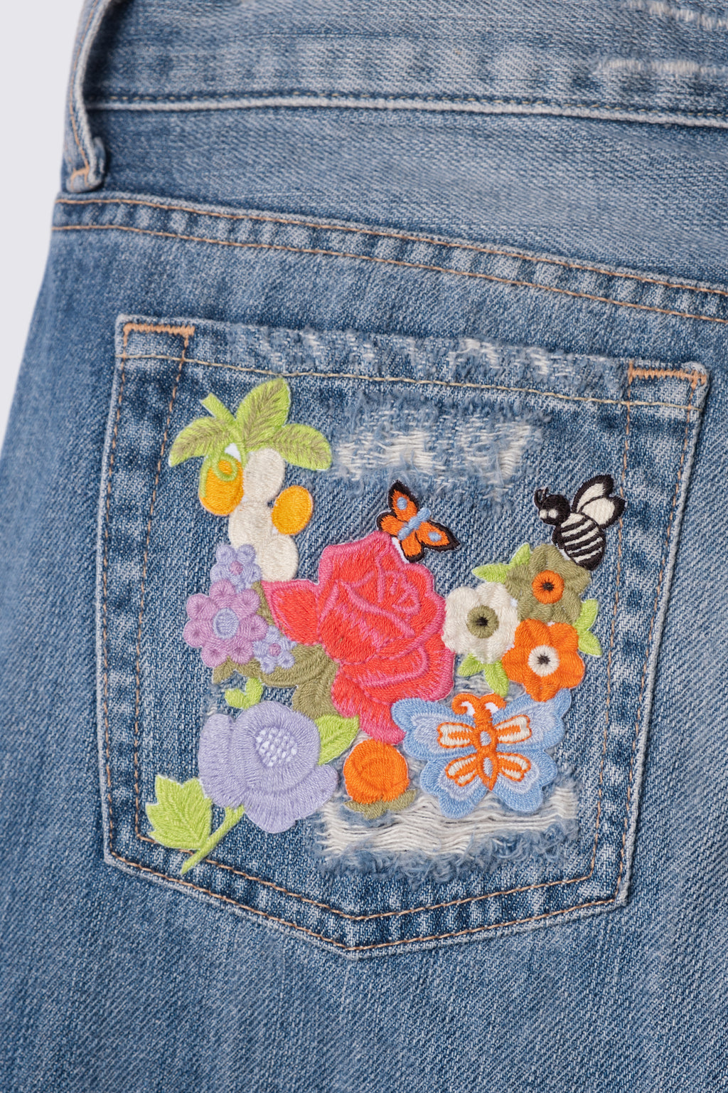 Y2K Guess Embroidered Patchwork Flares