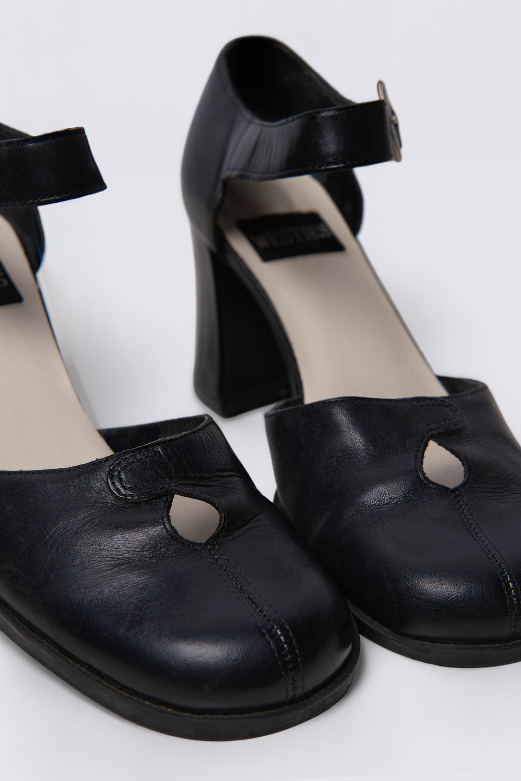 90s Westies Ankle Strap Block Heels