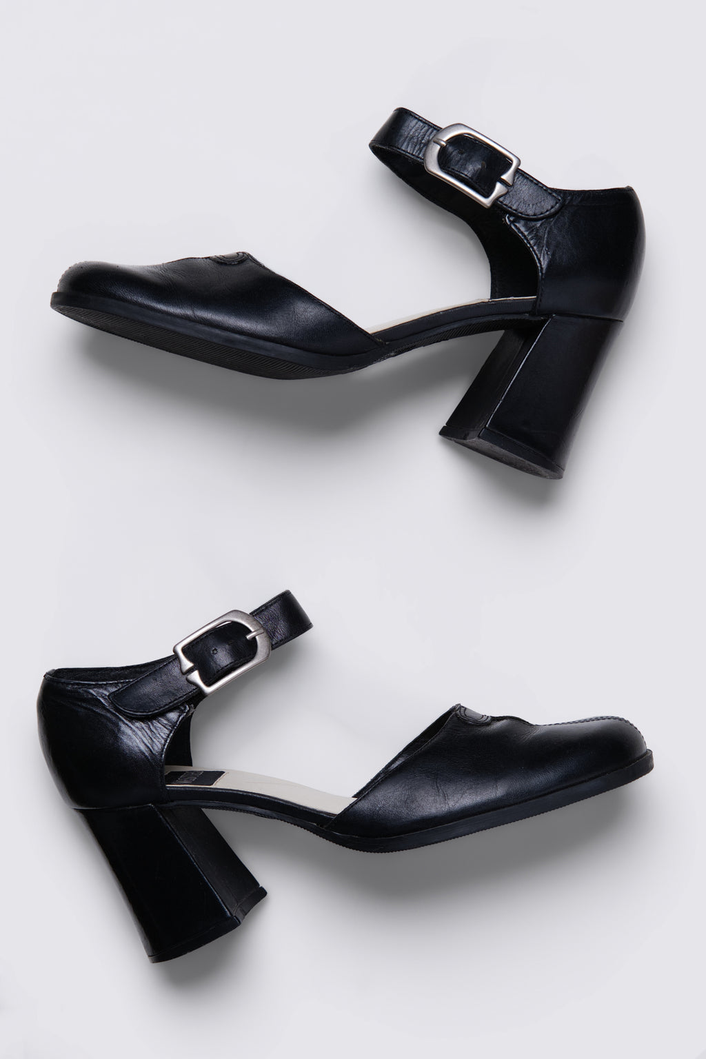 90s Westies Ankle Strap Block Heels