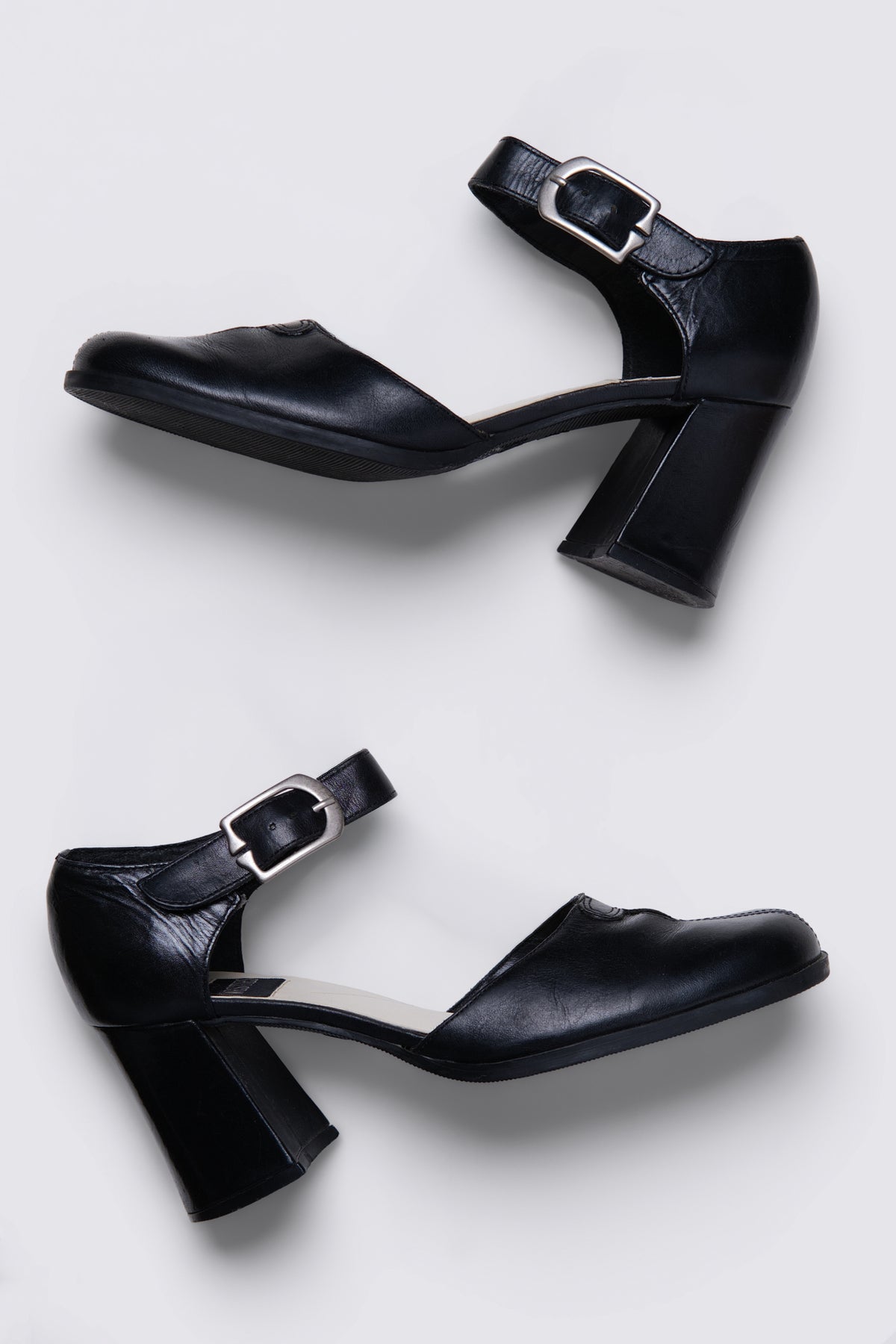 90s Westies Ankle Strap Block Heels