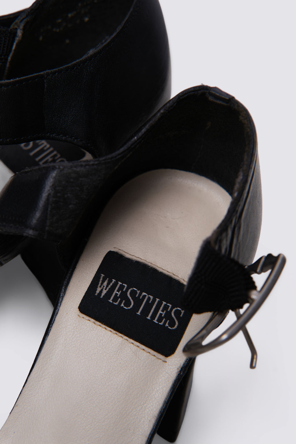 90s Westies Ankle Strap Block Heels