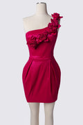2000s One Shoulder Sculptural Mini Dress