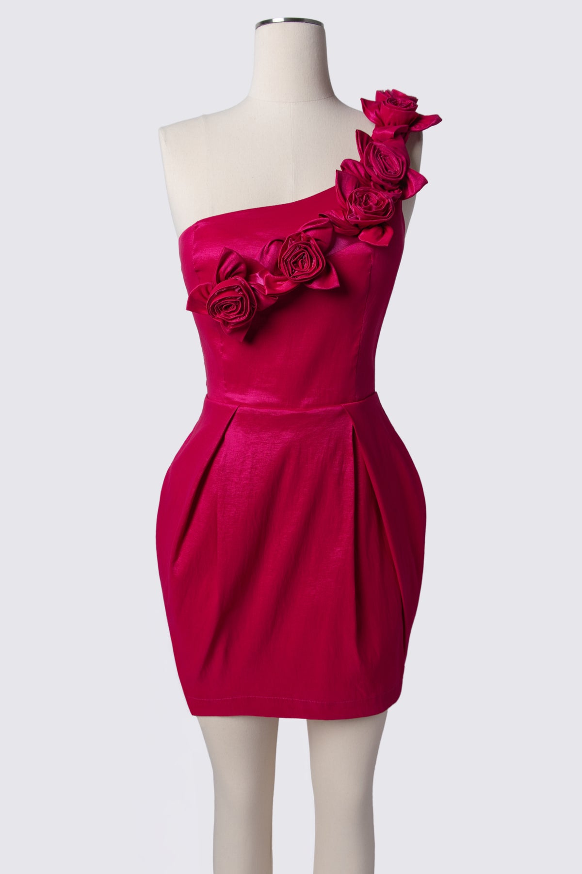 2000s One Shoulder Sculptural Mini Dress