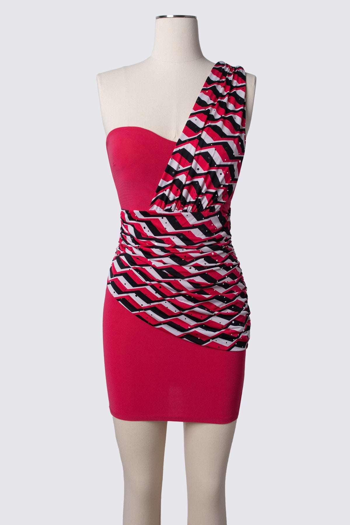 Y2K Draped One Shoulder Mini Dress