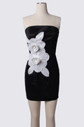 Y2K My Michelle 3D Flowers Strapless Mini Dress