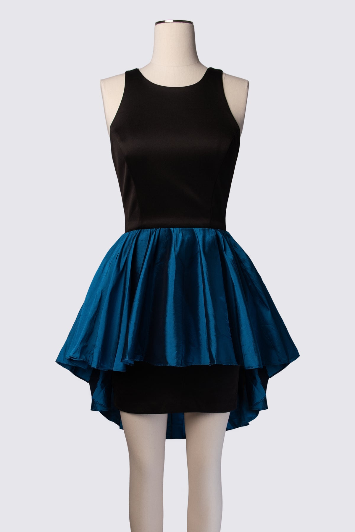 2010s Bebe Taffeta Peplum Mini Dress