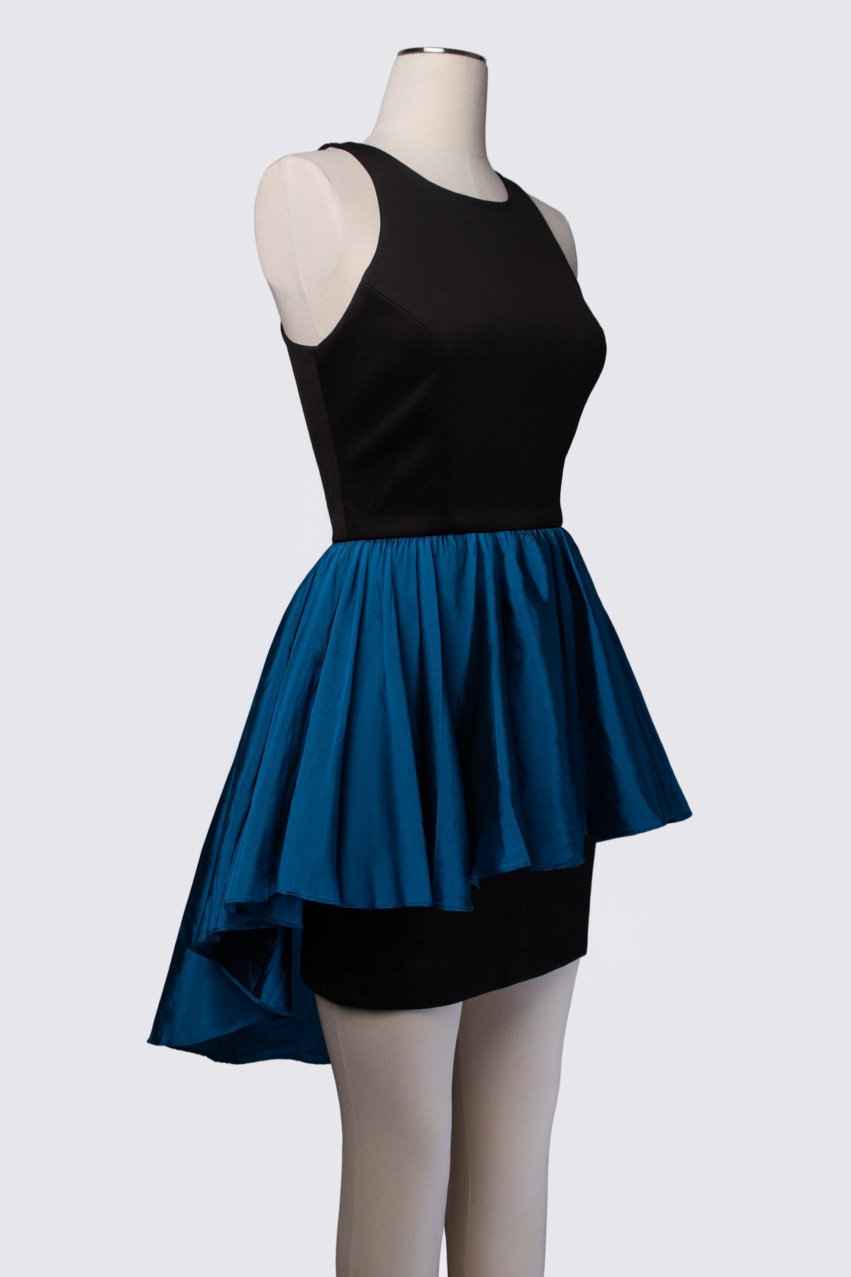 2010s Bebe Taffeta Peplum Mini Dress