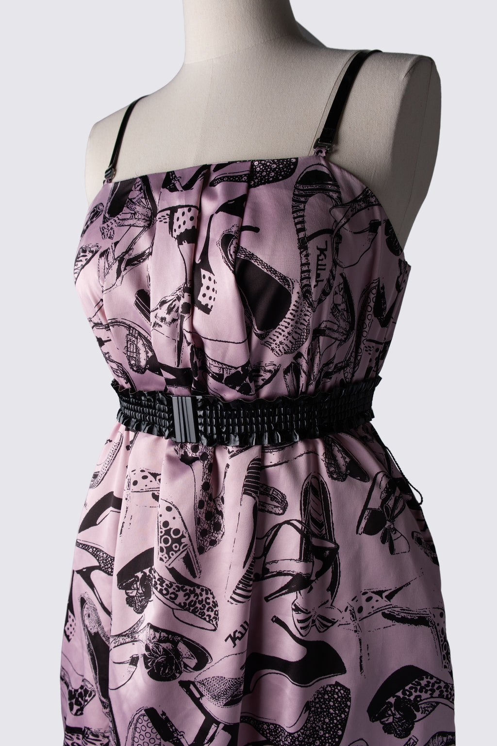 Y2K Miss Sixty Killah Shoe Print Bubble Dress