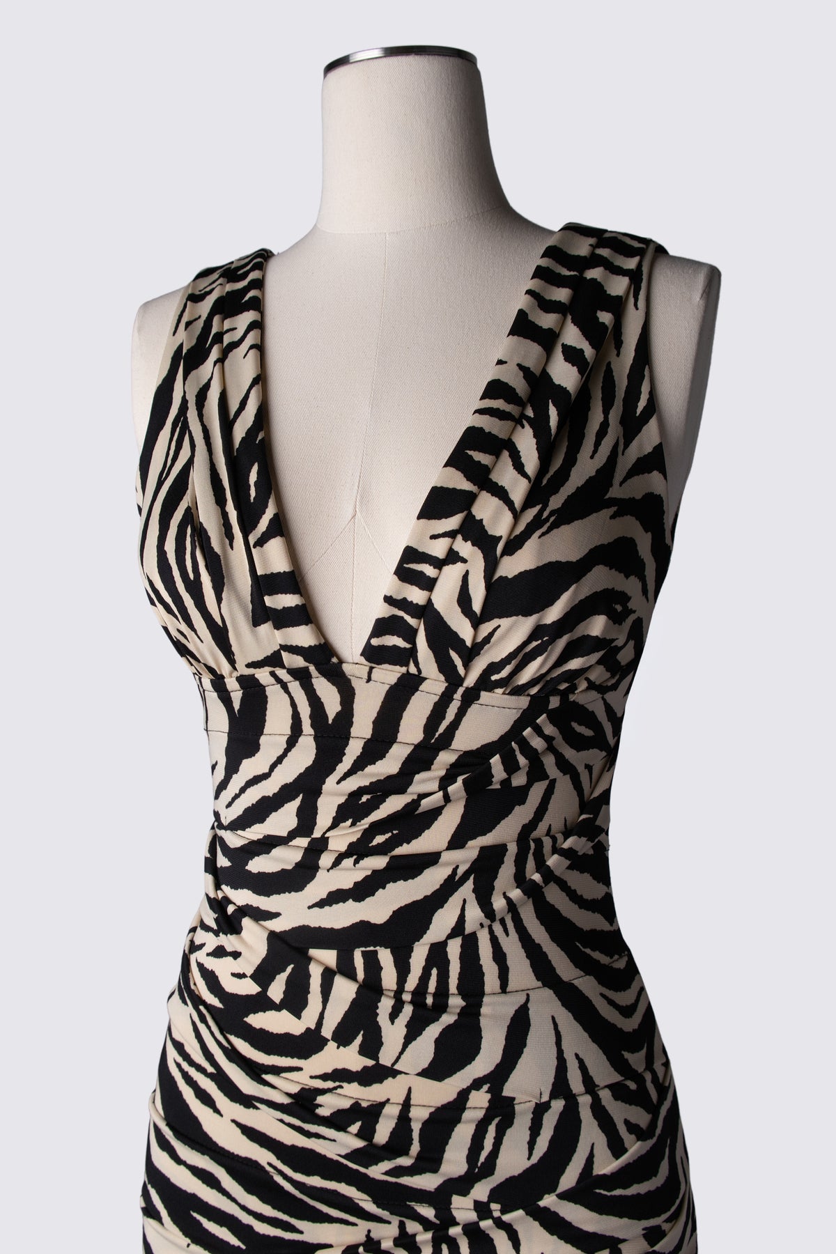 2000s Zebra Print Bandage Dress