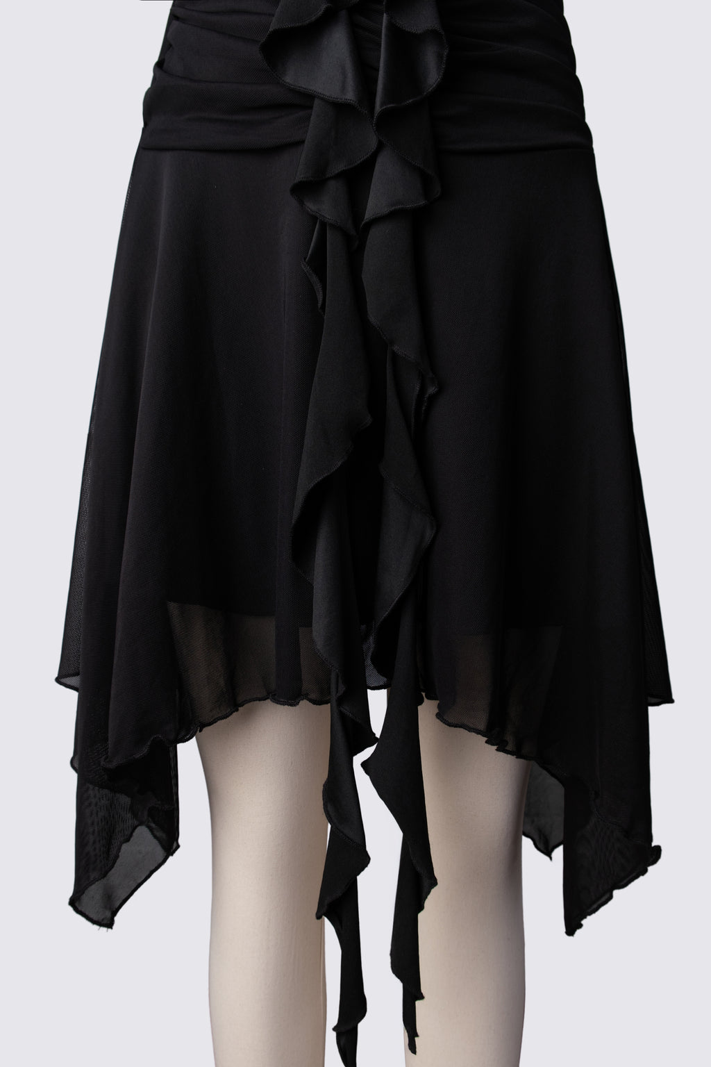 Y2K Cascading Ruffle Halter Fairy Dress