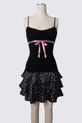Y2K Taboo Polka Dot Ruffle Mini Dress