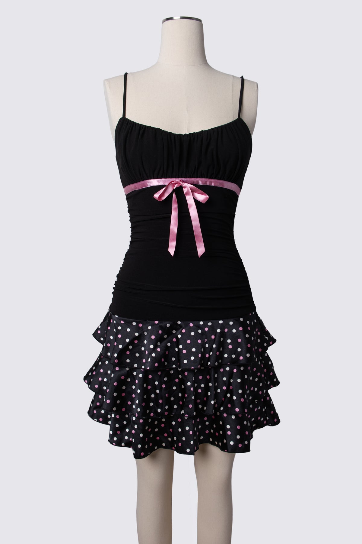 Y2K Taboo Polka Dot Ruffle Mini Dress