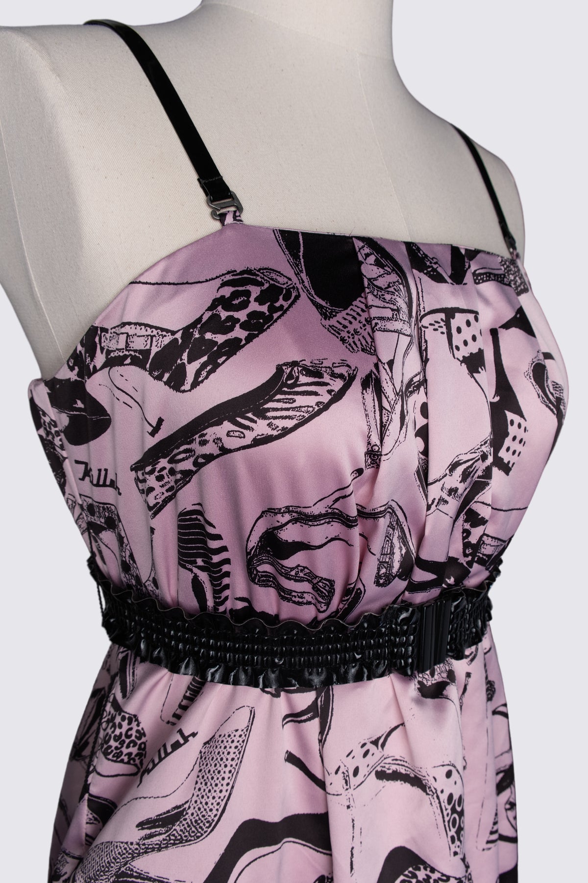 Y2K Miss Sixty Killah Shoe Print Bubble Dress