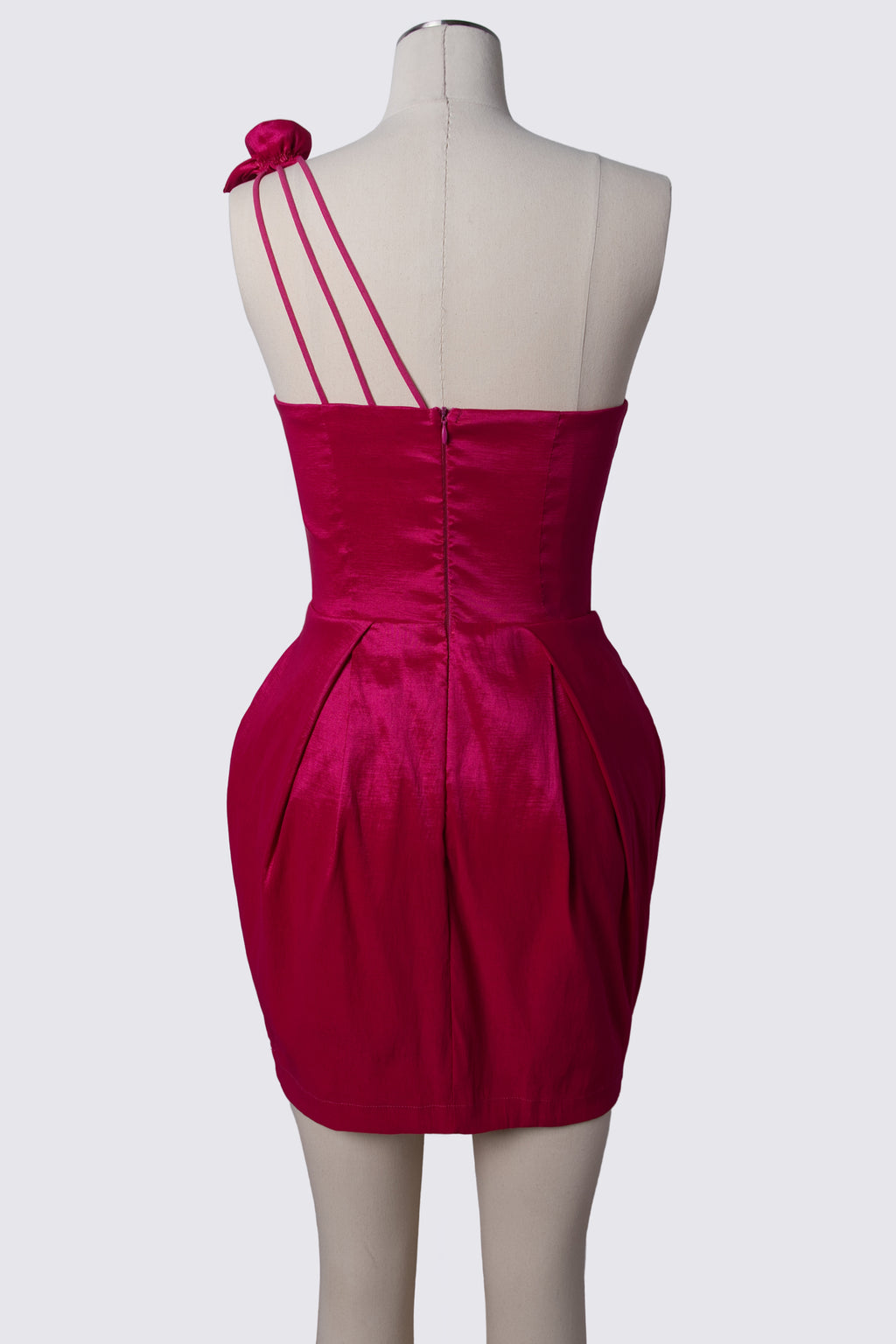 2000s One Shoulder Sculptural Mini Dress