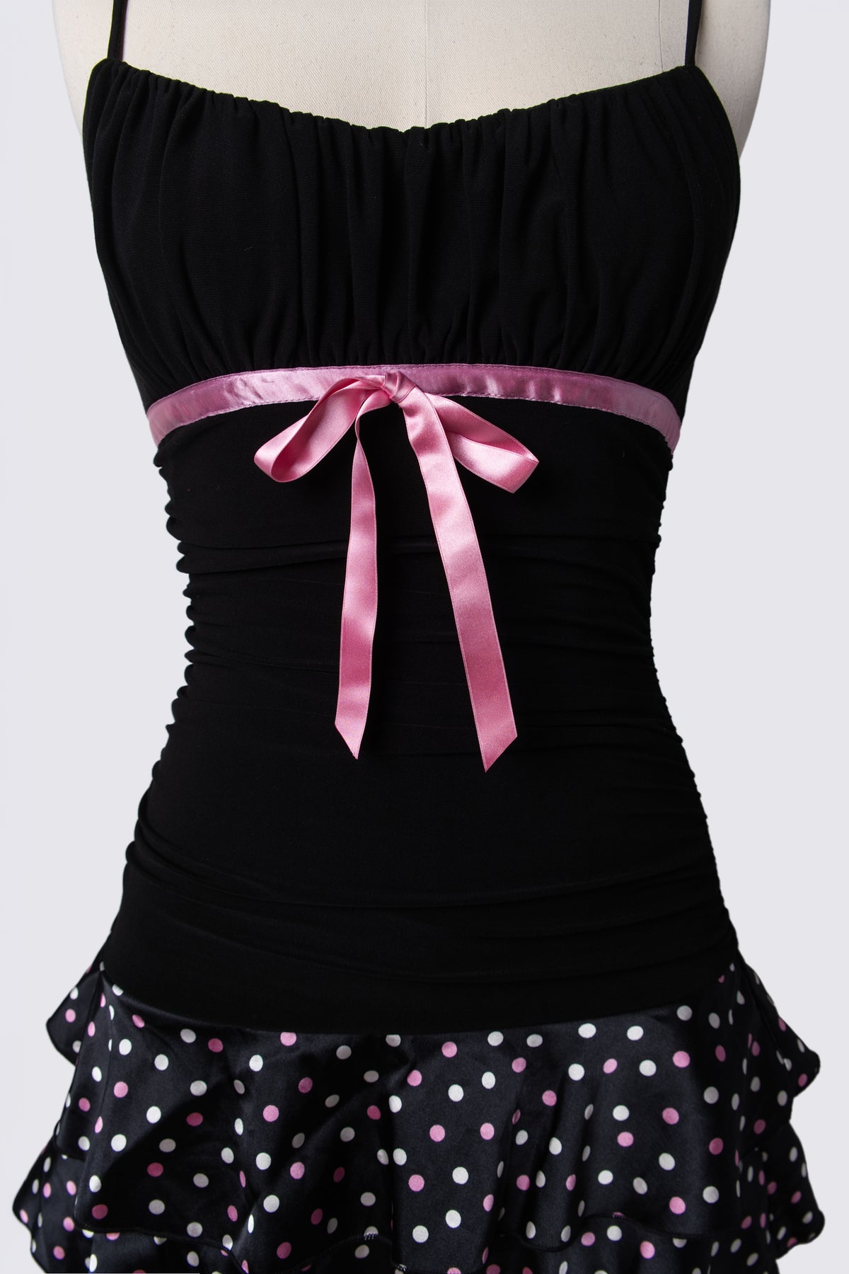 Y2K Taboo Polka Dot Ruffle Mini Dress