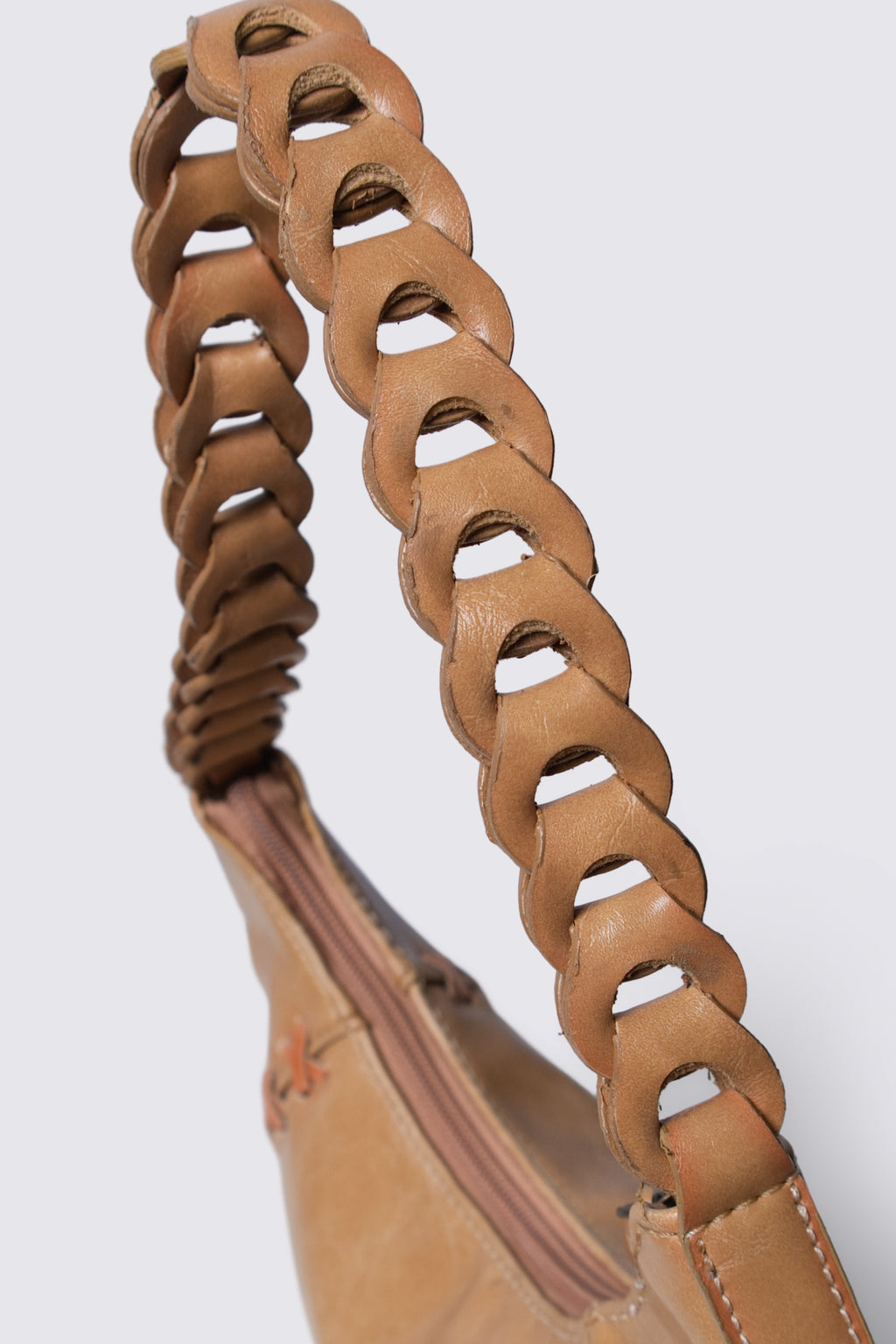 Y2K Express Woven Leather Handle Baguette