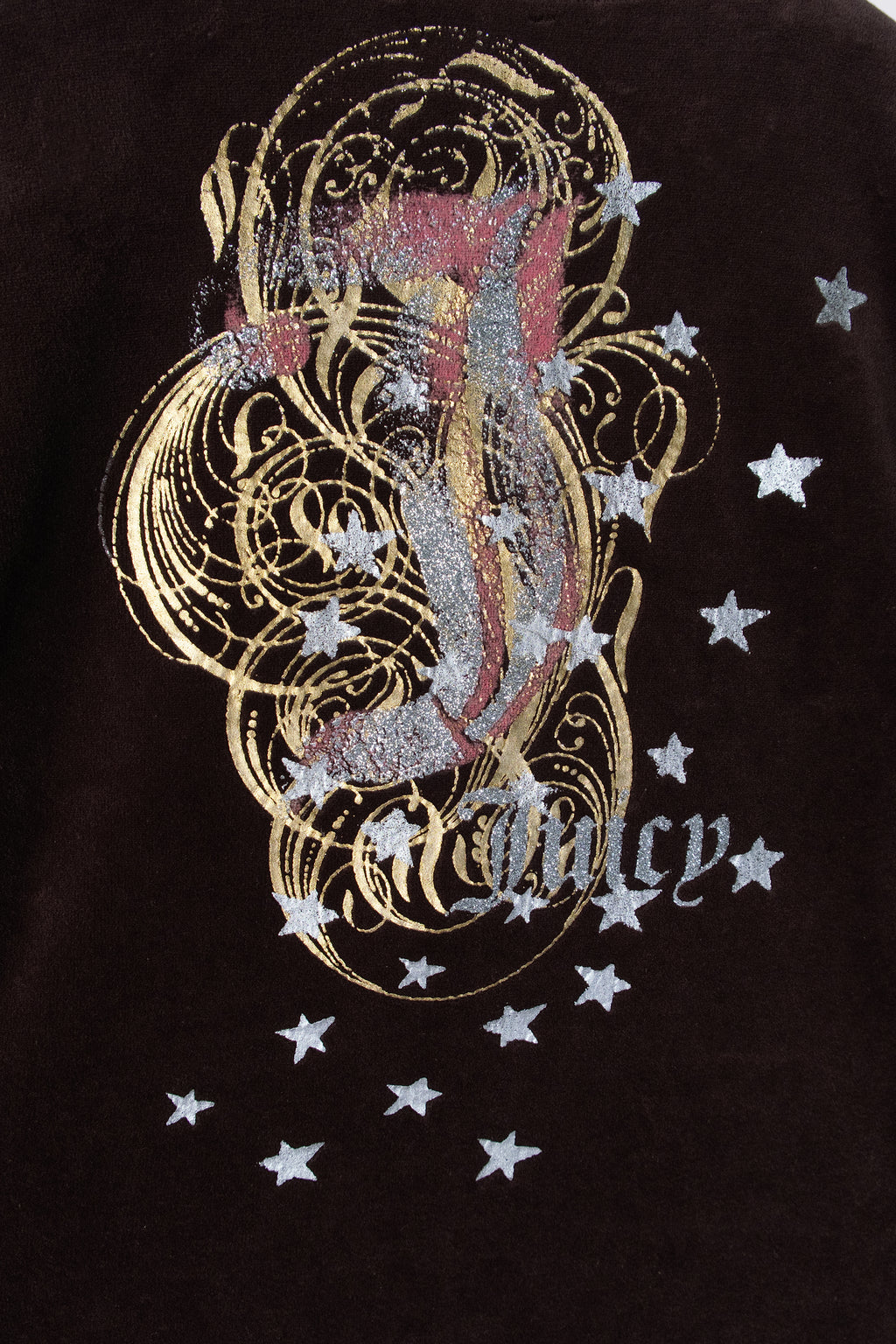 2000s Juicy Couture Metallic & Glitter Print Track Jacket