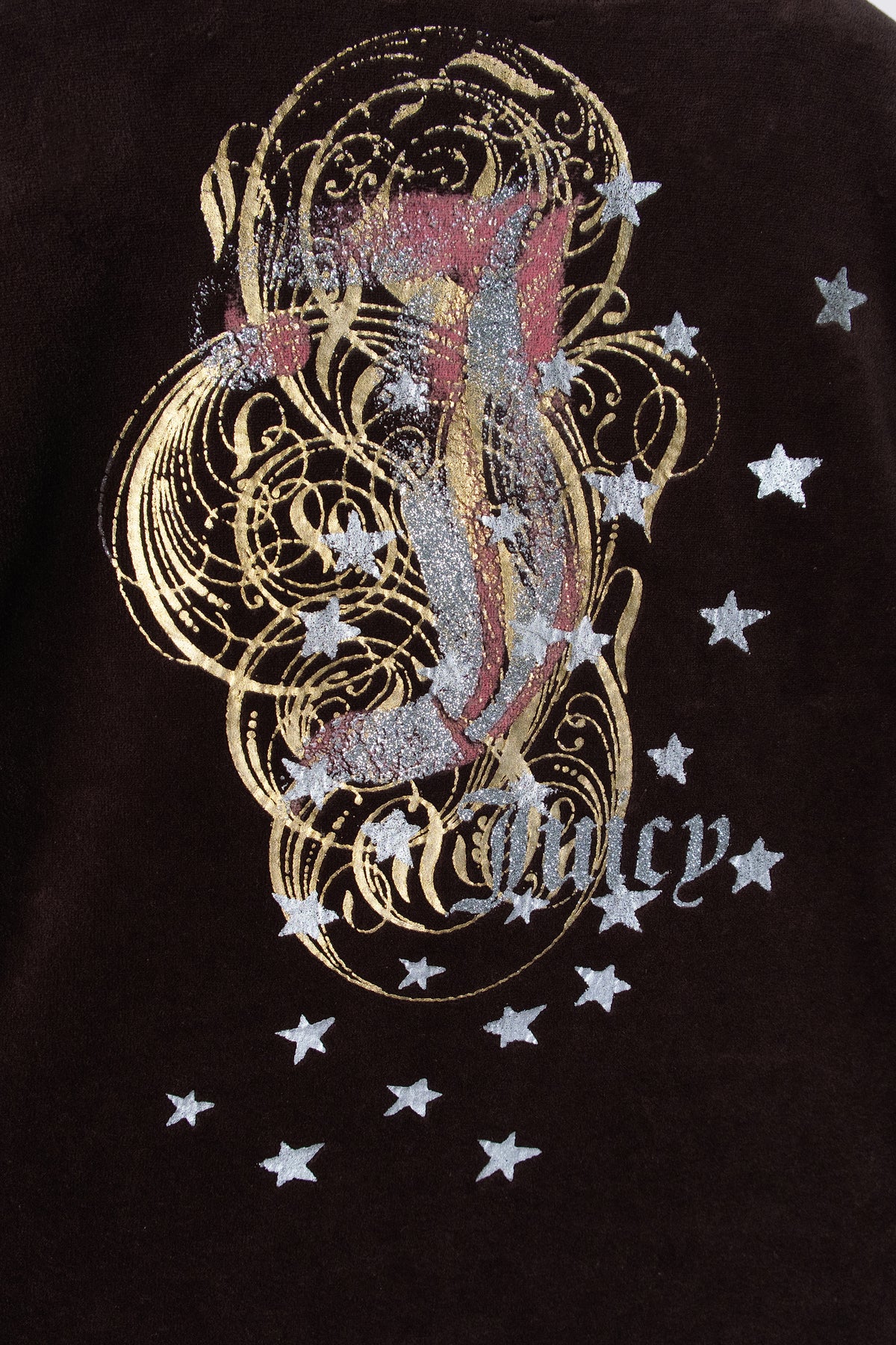 2000s Juicy Couture Metallic & Glitter Print Track Jacket