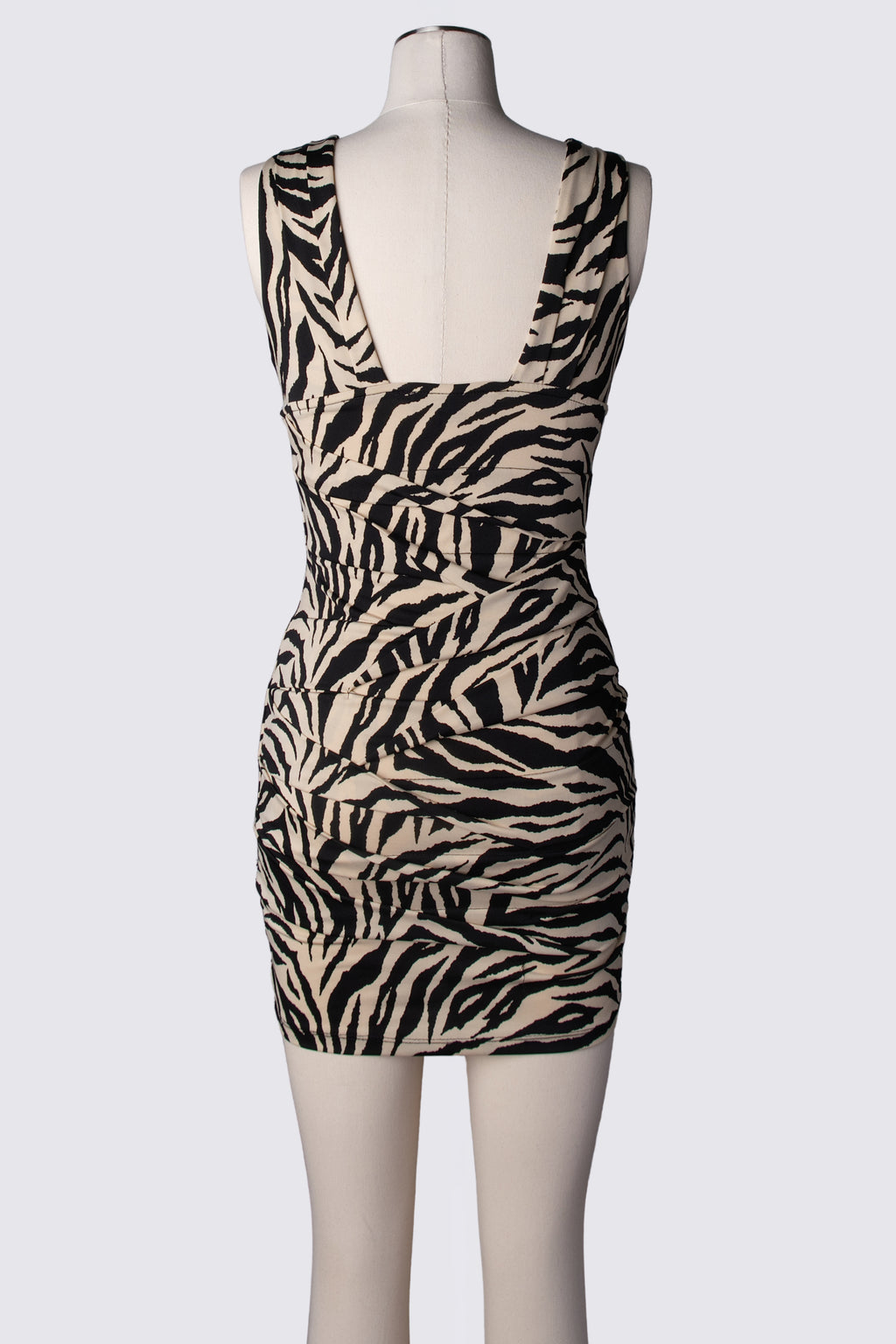 2000s Zebra Print Bandage Dress